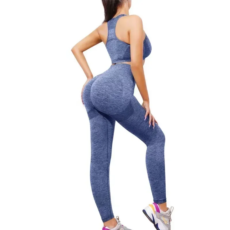 Sports peach hip vest bra pants two sets of high waist elastic breathable hip fitness yoga clothes