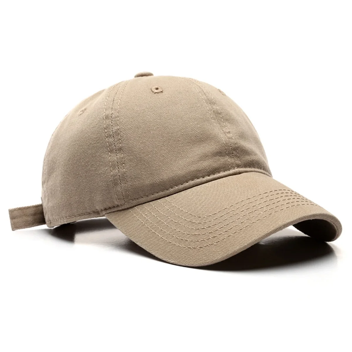 1PC Water-washed Cotton Cap with Curved Brim, Pure-color Cotton Light Board, Female Sunscreen Baseball Cap