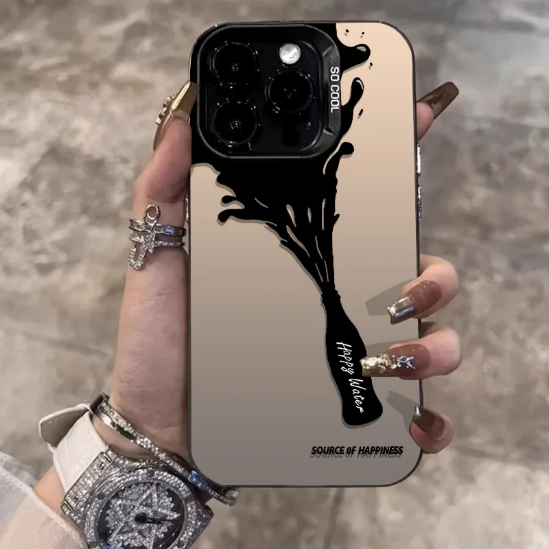 Inkjet Graffiti Bottle Phone Cases For IPhone11 15 Pro 12 13 14 Pro Max X XR XSMax 7/8 Plus SE 2020 Laser Plated Silicone Cover