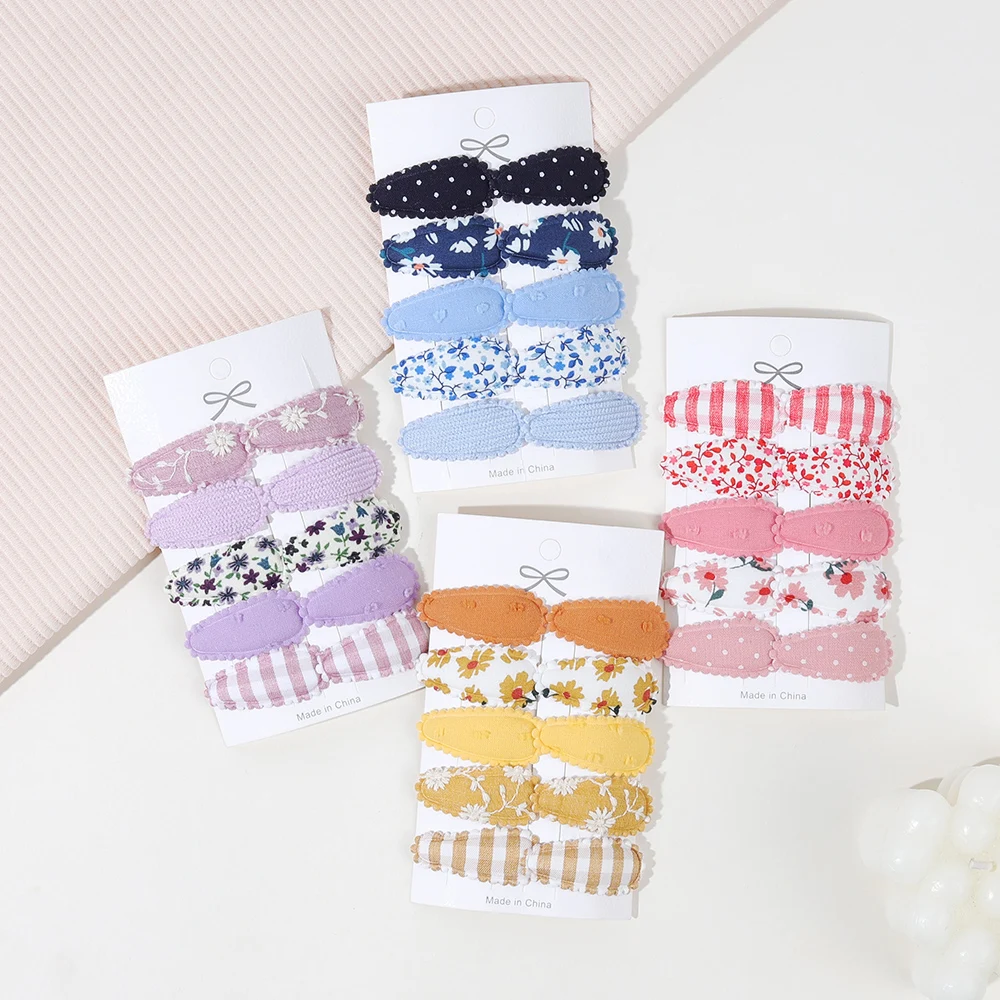 10/16 قطعة مشبك شعر فتاة القطن محكم BB كليب لطيف ملون الأزهار لون الحلوى مطابقة طفل المشابك الطفل إكسسوارات الشعر هدية