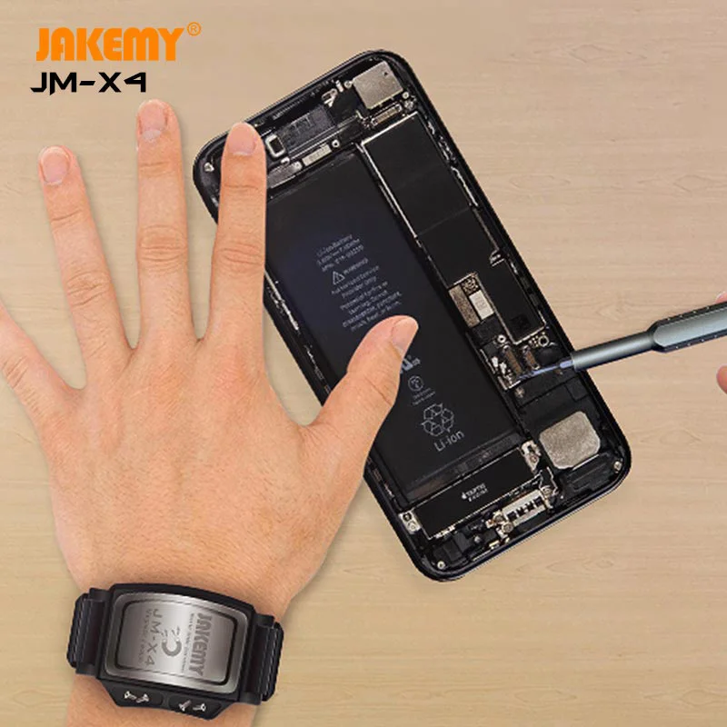 JAKEMY JM-X4 Components Adsorption Bracelet for Mobile Phone Repair Screws Nuts Nails Strong Magnetic Adsorption Holder