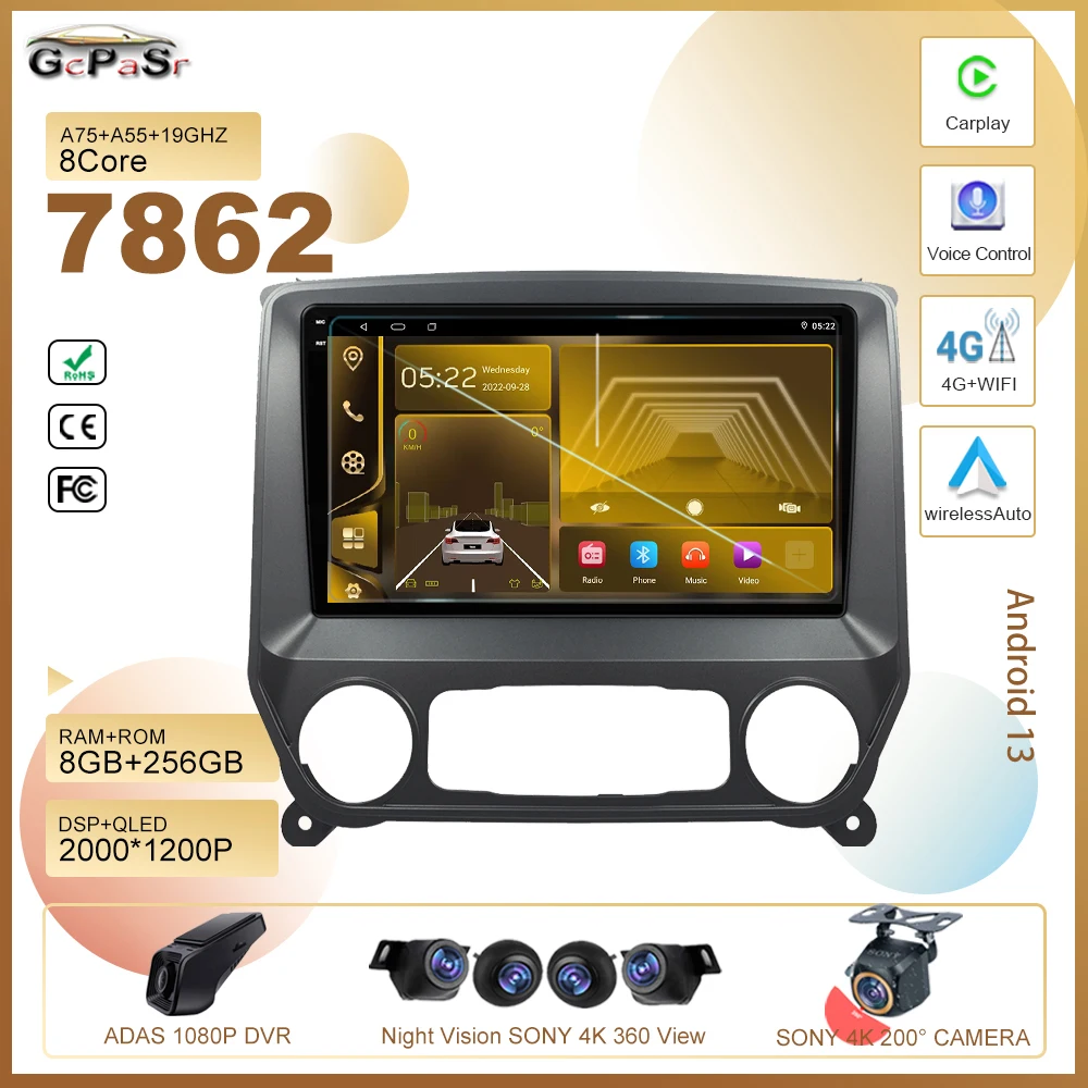 

Car Android 13 For Chevrolet Silverado 3 GMTK2 2014 2015 2016 2017 2018 Auto Radio Stereo Multimedia Player GPS Navigation 2din