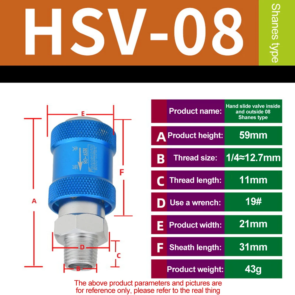 Air Flow Control Flow Control Manual Switch HSV-06 Slide Valve Flexible Connection Thread One-way Valve Sensitive Sliding