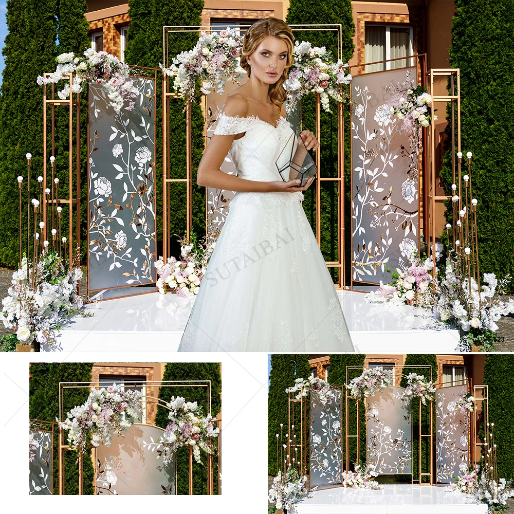 

Wedding Photocall Backdrops Flowers Marriage Birthday Valentine's Day Castle Background Photography Wind Screen Photo Studio