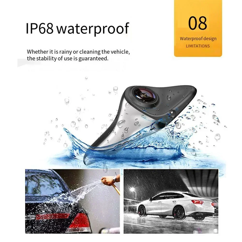 

12V Silver Car Rear View Camera Blind Spot HD Assisted Reversing Left Sides IP68 1.7mm Waterproof Lens Lens Quick Installation