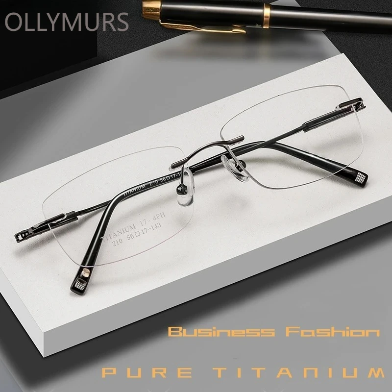 

OLLYMURS модные ретро гибкие ацетатные очки сверхлегкие из чистого титана оптические очки без оправы по рецепту оправа для мужчин Z10WK