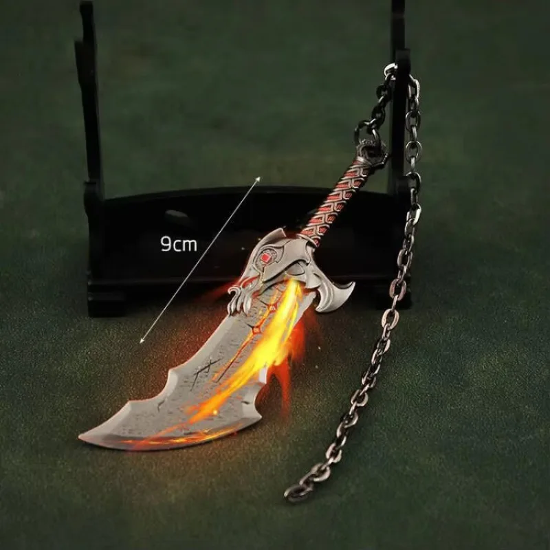 New God of War Weapon Blades of Chaos Kratos Rune Edition Game Peripheral Mini Keychains Metal Model Pendant Birthday Gifts Toys