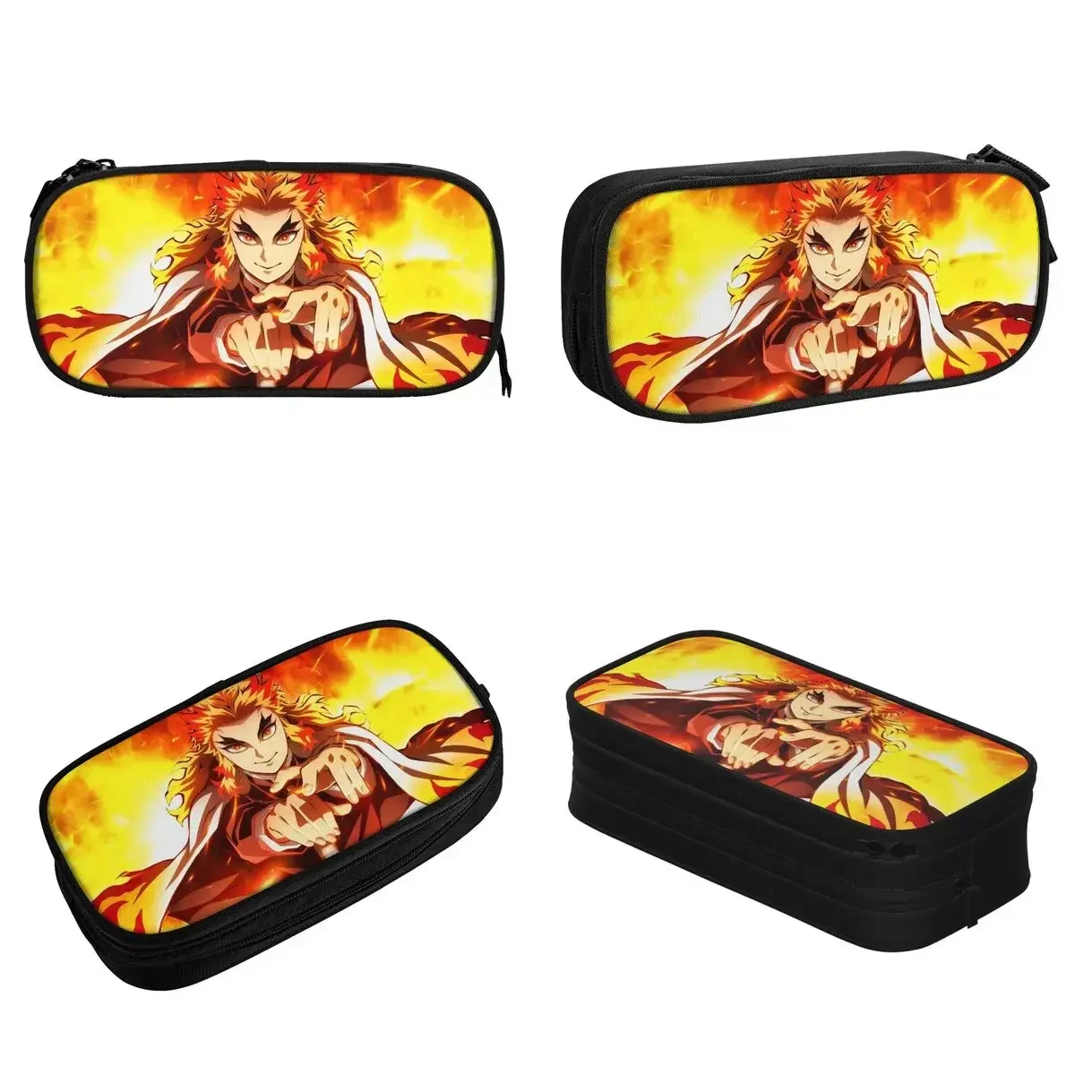 

Demon Slayers Rengoku Pencil Case Classic Japanese Anime Comic Pen Box Bag Student Large Storage Students School Pencilcases