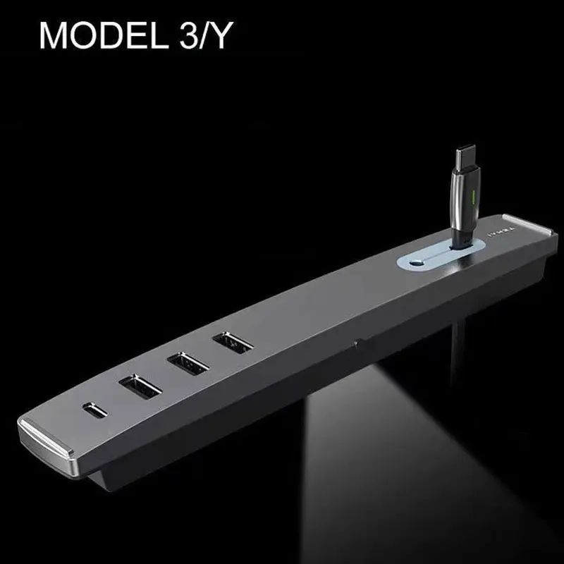 

Docking Station for Tesla Model 3 Model Y 2023 Quick Charger Intelligent USB Shunt Hub Charging Data Accessories Central Control