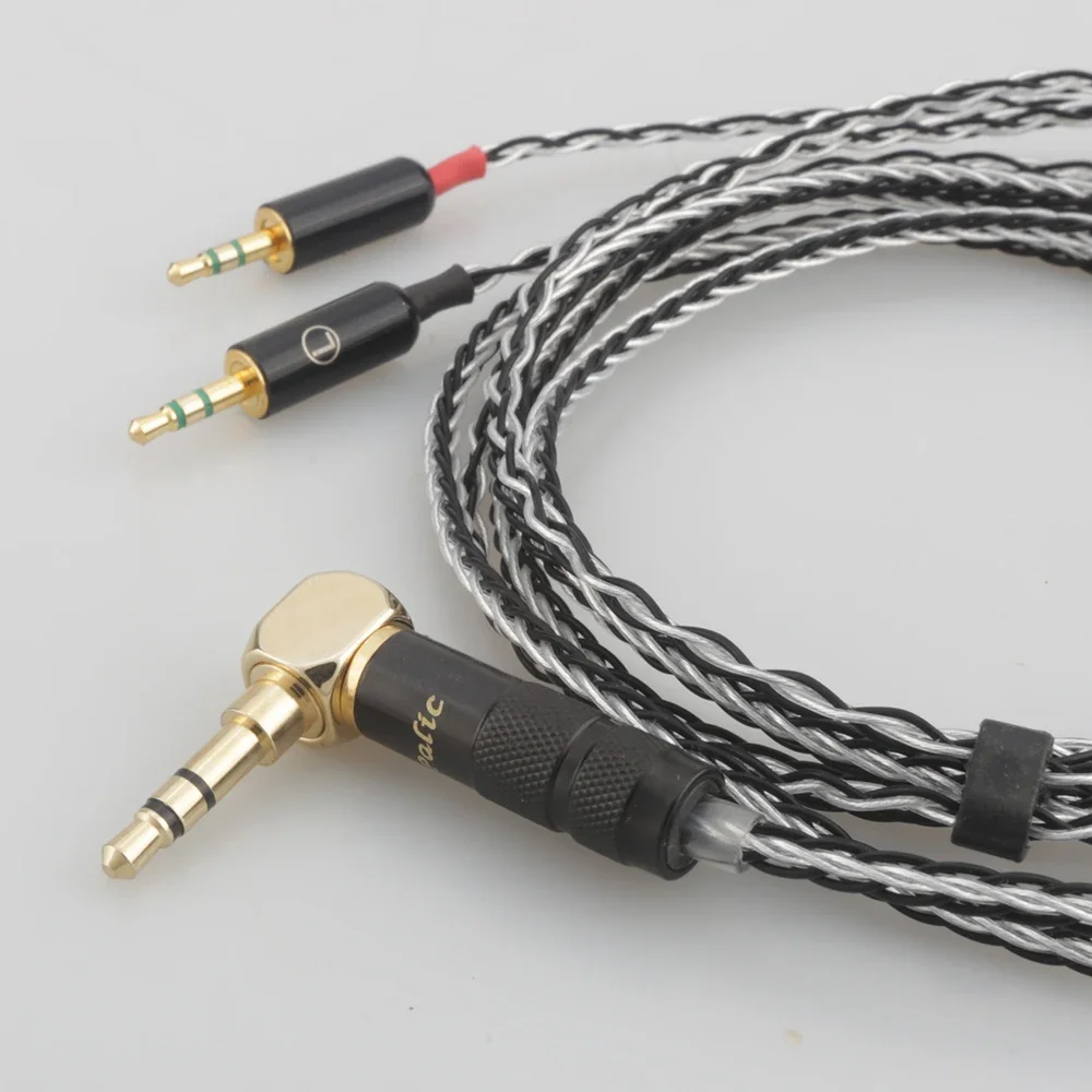 New Headphone cable 3.5mm Right angled Male to Dual 2.5mm Male Compatible with Hifiman HE400S, HE-400I, HE-400i HE560 HE1000