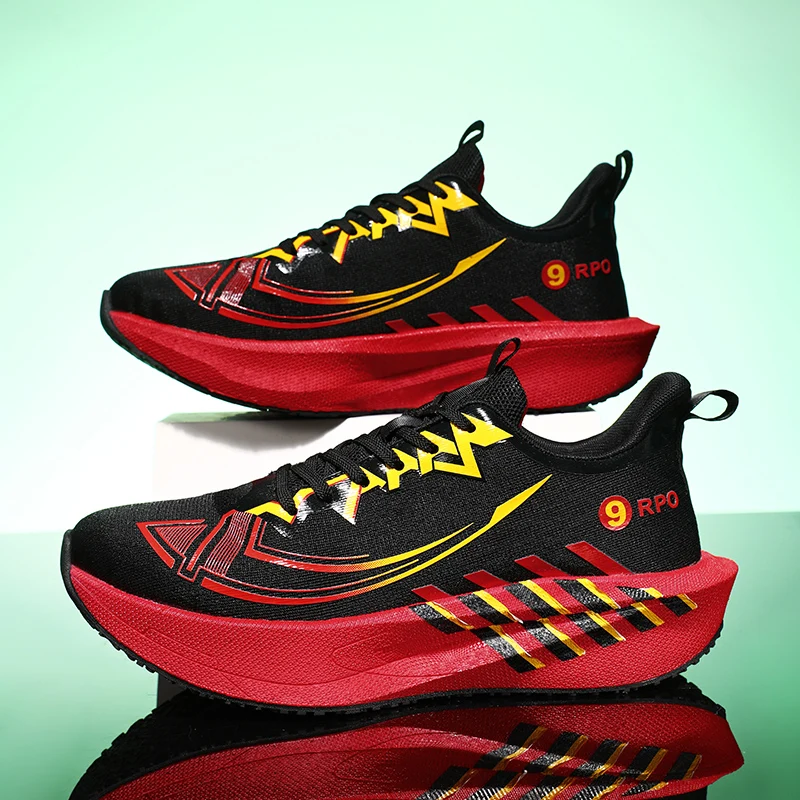 

Marathon Air Cushion Carbon Plate Sports Running Shoes Men Breathable Lightweight Women Comfortable Nonskid Speciality Sneakers