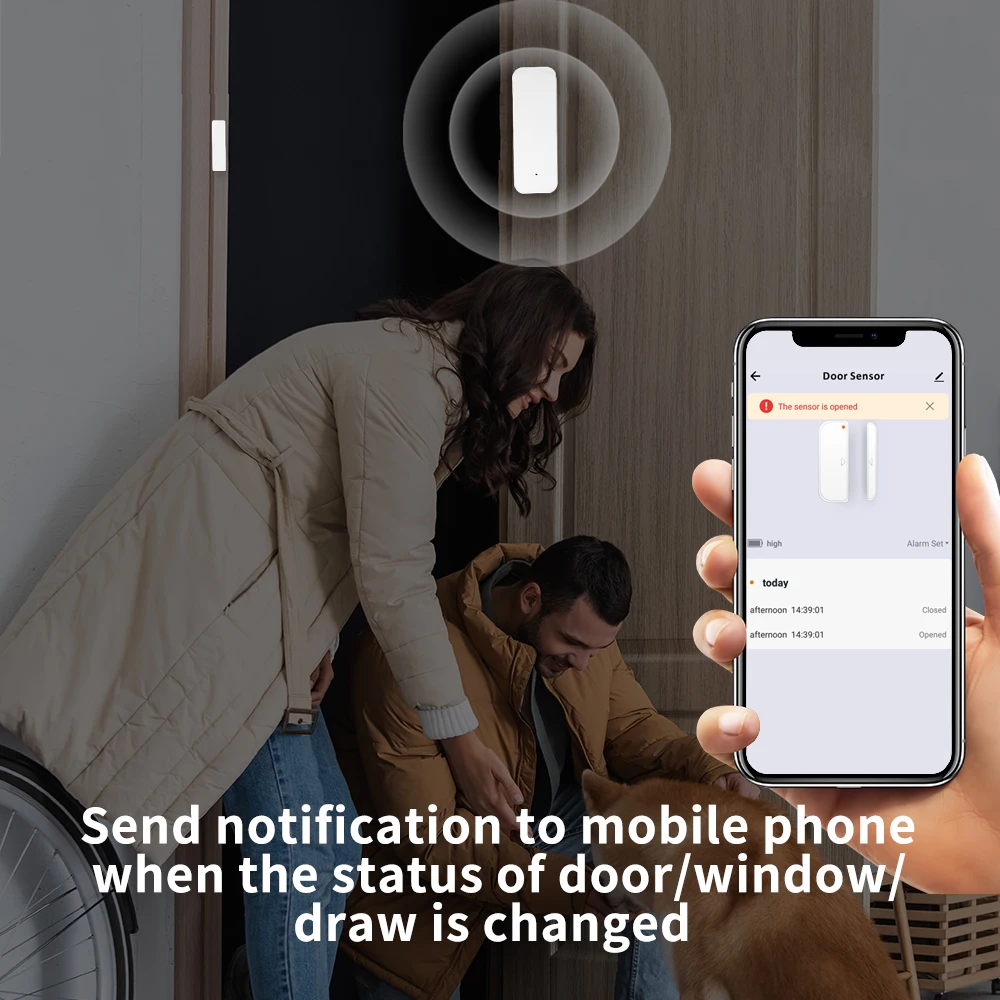 Lincukoo Zigbee3.0 Wireless Door Windows Sensor Home Assistant Smart Security Open Closed Detector with MQTT EWELINK