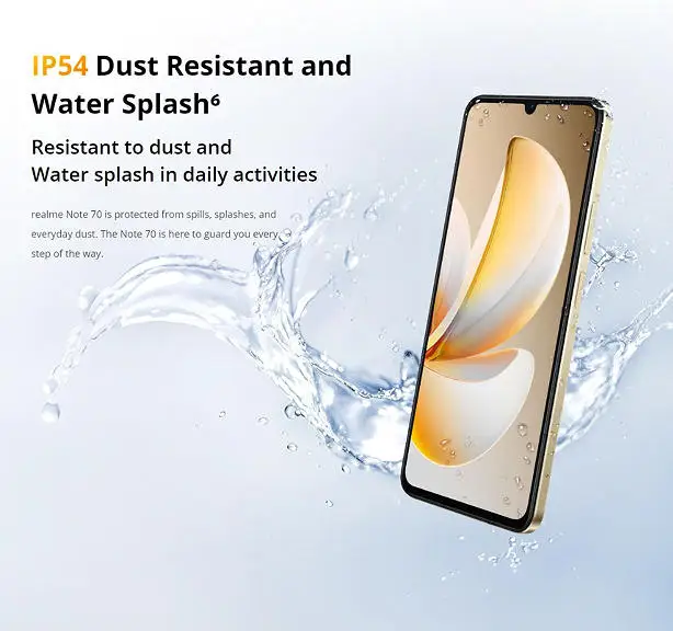 هاتف ذكي Realme Note 70 النسخة الروسية UNISOC T7250 ثماني النواة بطارية 6300 مللي أمبير في الساعة شحن 15 وات شاشة 6.74 بوصة 90 هرتز كاميرا 13 ميجابكسل IP54 #3