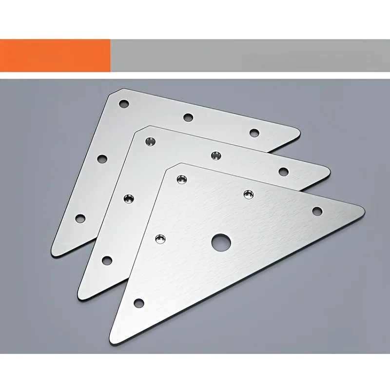 3 Pieces of Triangular Code Stainless Steel Angle Brackets, Furniture Connection Pieces, Flat Angle Iron Fixing Hardware