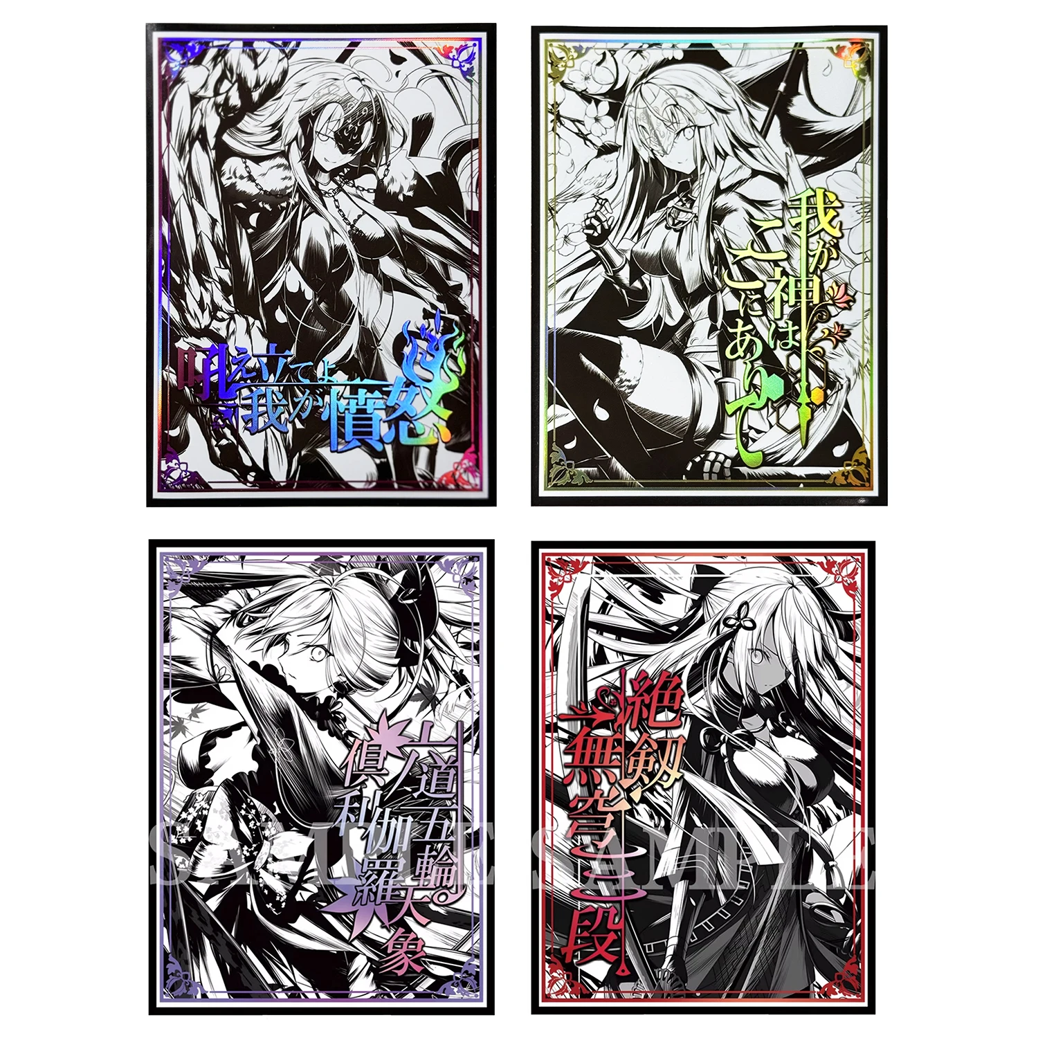 60 uds fundas de tarjetas de aluminio de Anime Fate Girl holográfica para tamaño estándar MTG/PTCG/OCG juego de cartas comerciales 67x92mm