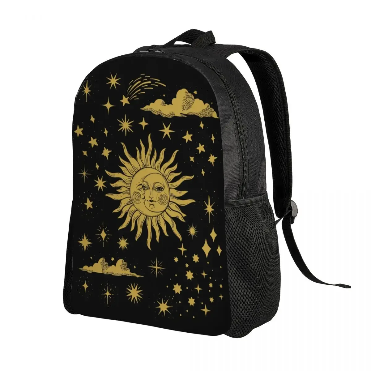 Custom Sun And Moon Celestial Art Travel Backpack Women Men School Laptop Bookbag College Student Daypack Bags