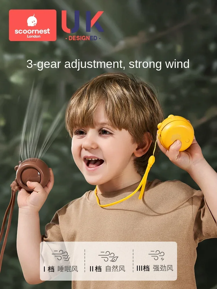 child fan hanging neck  portable small usb charging long battery life outdoor leafless light mini cat claw electric fan.