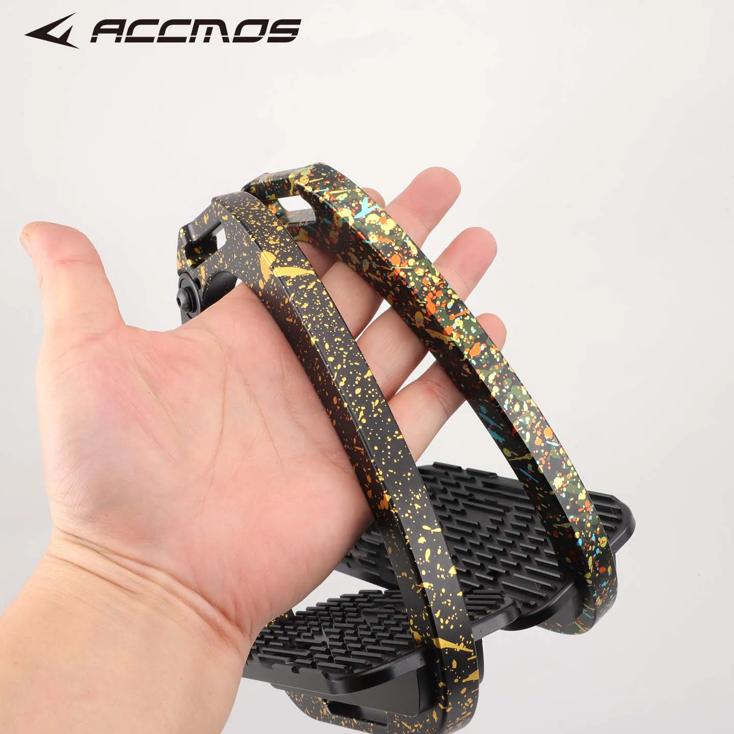 Equestrian Stirrup Irons Aluminum Alloy Anti-Slip Foot Pedal for Horse Saddle Riding, Camouflage Patterned Pair
