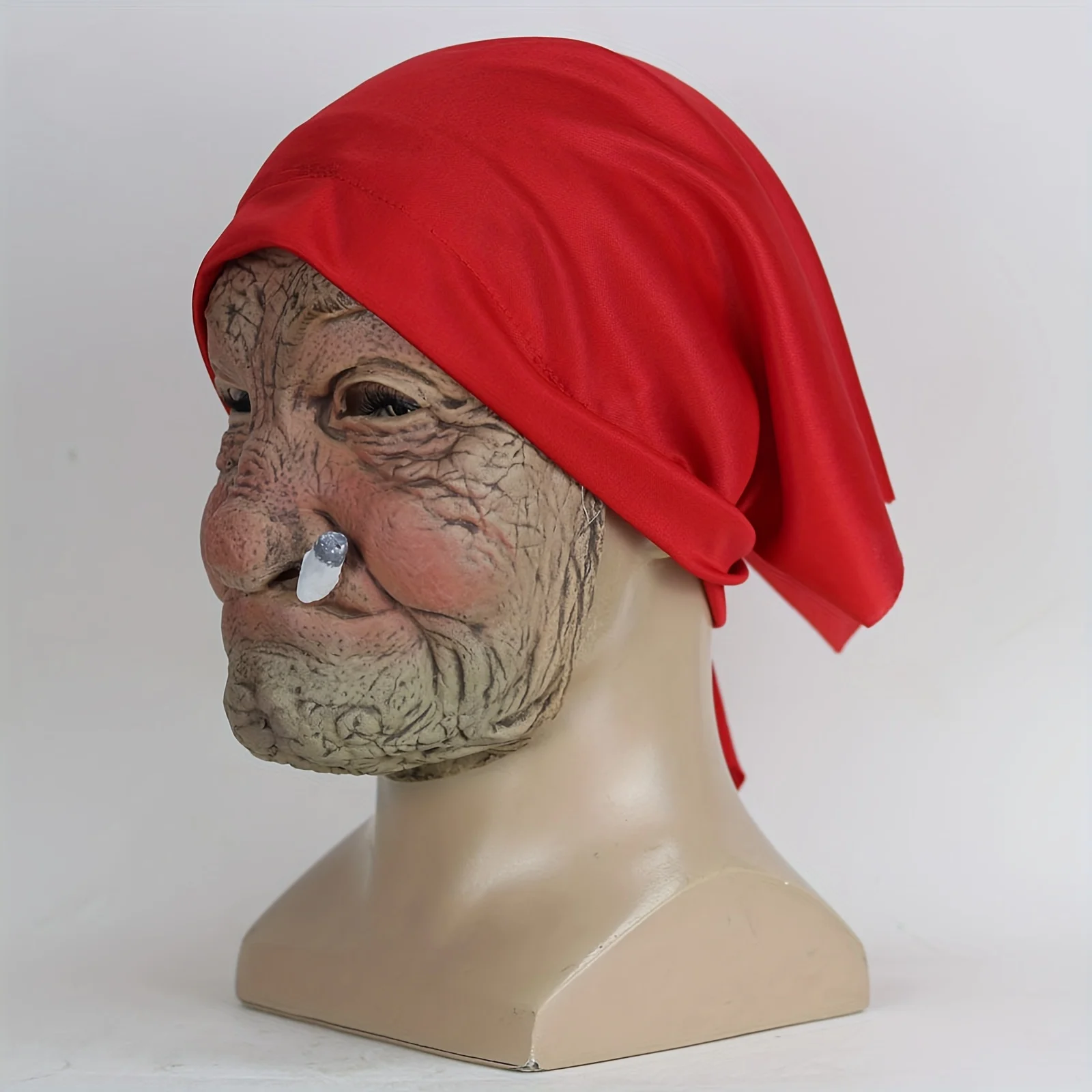 1PC Little Red Hood Smoking Grandma Old Woman Mask Party Props Halloween, ideal choice for gifts Suitable for men and women. - view 5