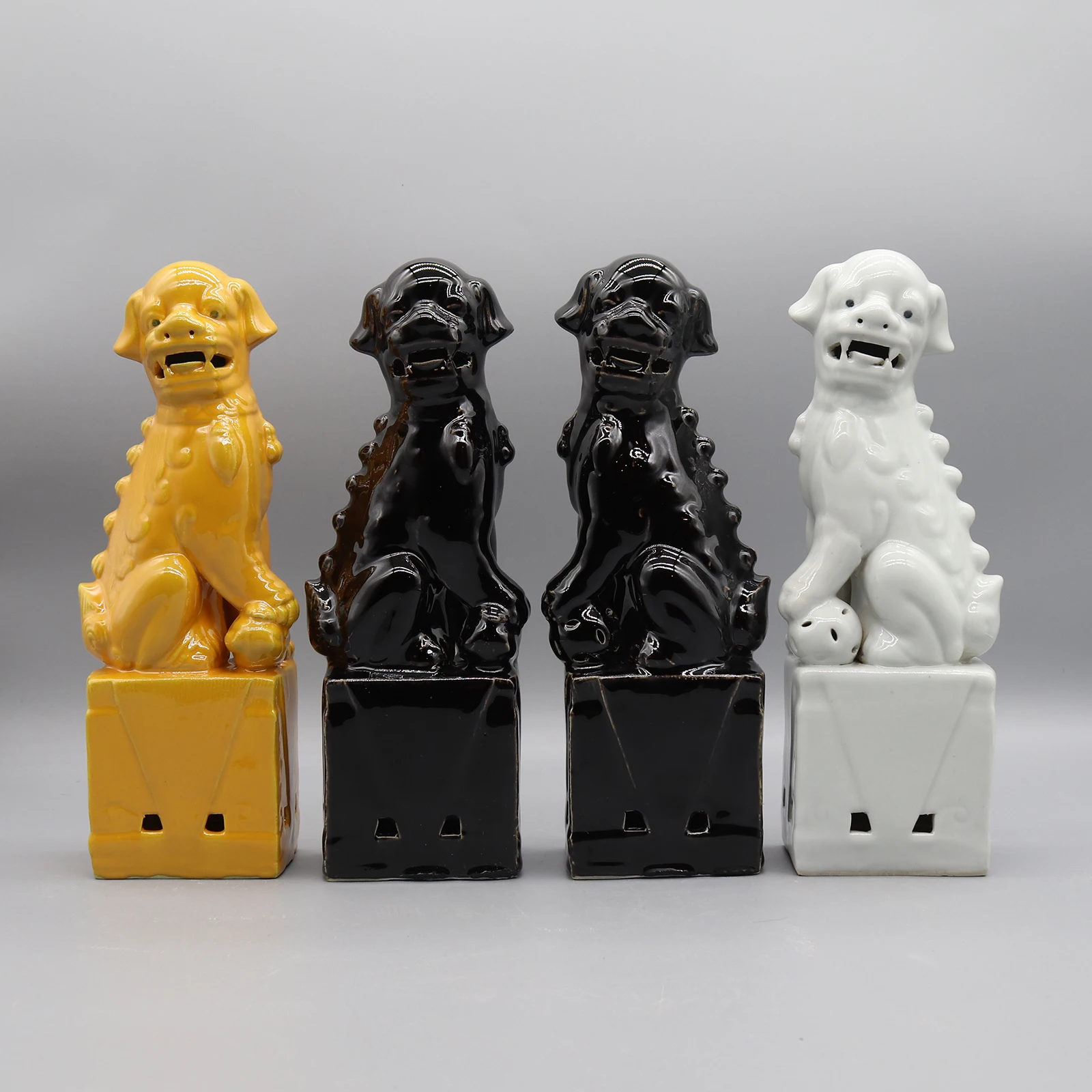 Paar Foo Dogs, Fu Dogs, Buddha Dogs, chinesische Wächterlöwen, Keramikskulptur, Heimdekoration – Detail 13
