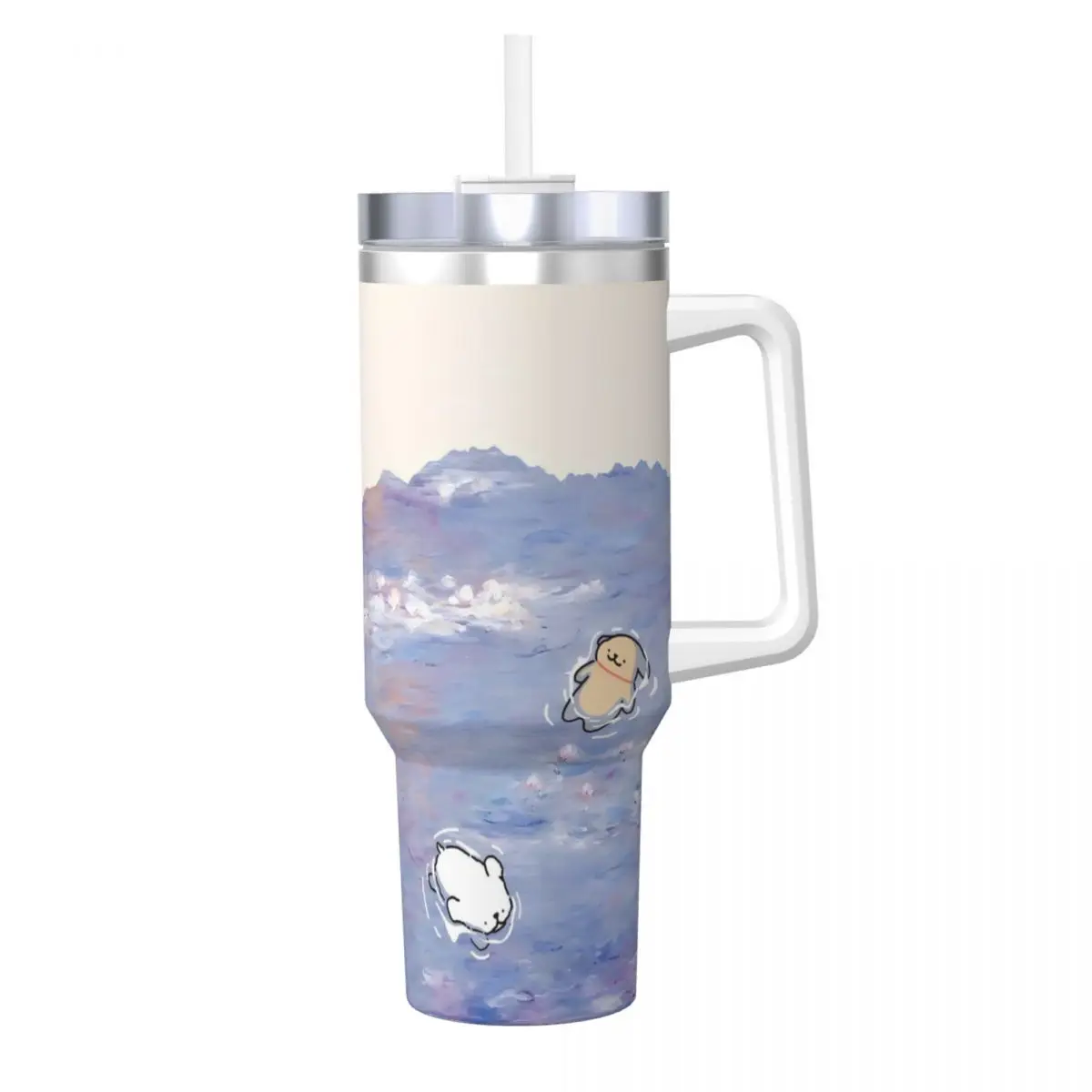 

Line Puppy Maltese Tumbler Cold and Hot Water Bottle Insulated Stainless Steel Thermal Cups Custom Driving Car Mugs