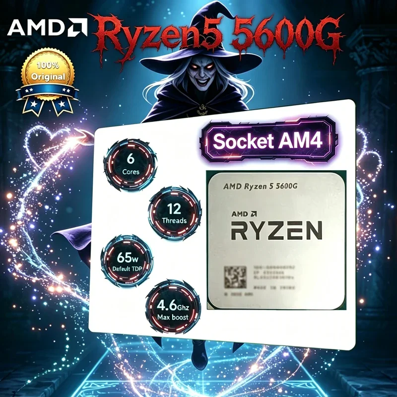 AMD Ryzen 5 5600G R5 5600G Zen3 7nm APU 6C12T 3.9-4.4GHz 16MB L3 Vega7 Graphics Socket AM4 CPU Suelto Sin Refrigerador