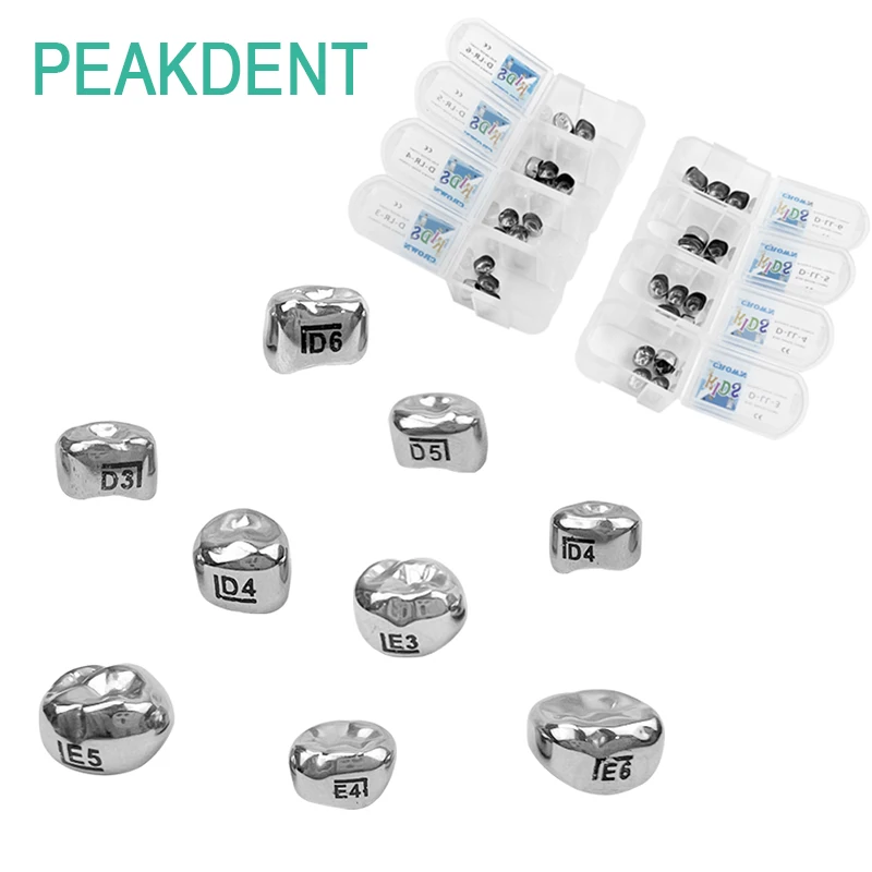 

Five Per/Box Dental Stainless Steel Pre Formed Dental Crowns Temporary Filling Materials for Children Primary Molars Dental Tool