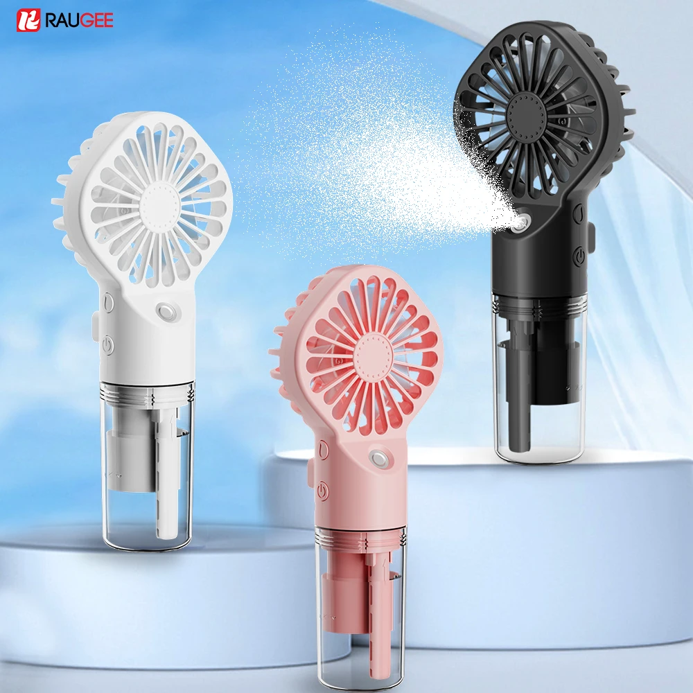 مروحة مرطب محمولة USB قابلة للشحن يده الهواء المرطب للمنزل السفر التخييم مكتب مروحة رذاذ صغيرة