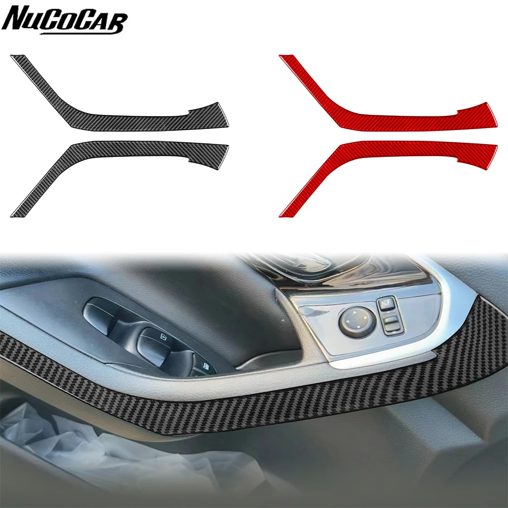 For Nissan Altima Teana 2013-2018 Carbon Fiber Front Door Armrest Panel Trim Cover Car Accessories Interior Decorative Stickers