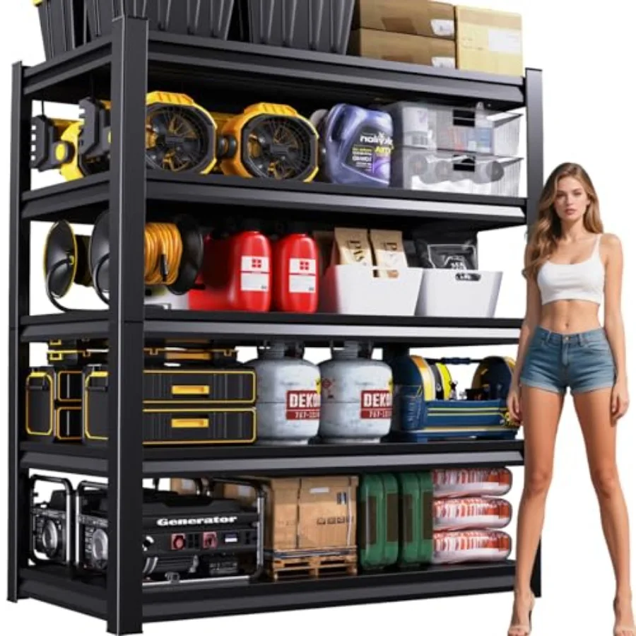 

Сверхмощные 5-ярусные регулируемые металлические полки для хранения, 72 дюйма, 46 дюймов, емкостью 3000 фунтов для промышленных склад, подвала Ga