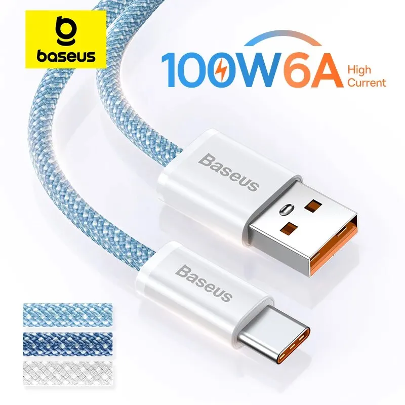 Baseus 100W USB A To USB C Cable USB-C Fast Charging Charger Wire Cord For Huawei Samsung Xiaomi Type-C USBC Cable