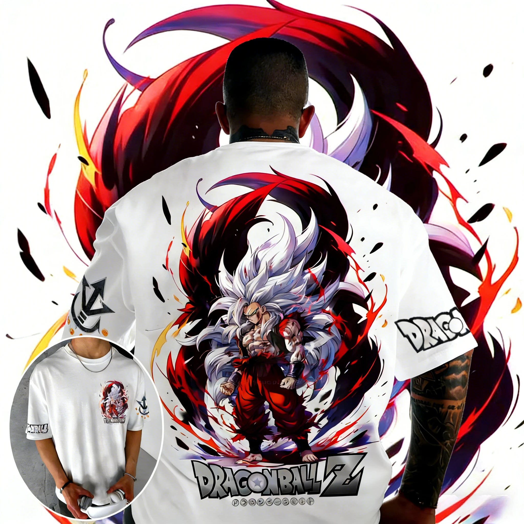 Camiseta Retro de Dragon Ball Verano 2026, Camiseta Extra Grande de Algodón Puro para Hombre con Estampado de Goku Ultra Instinct, Disponible para Unisex y Niños