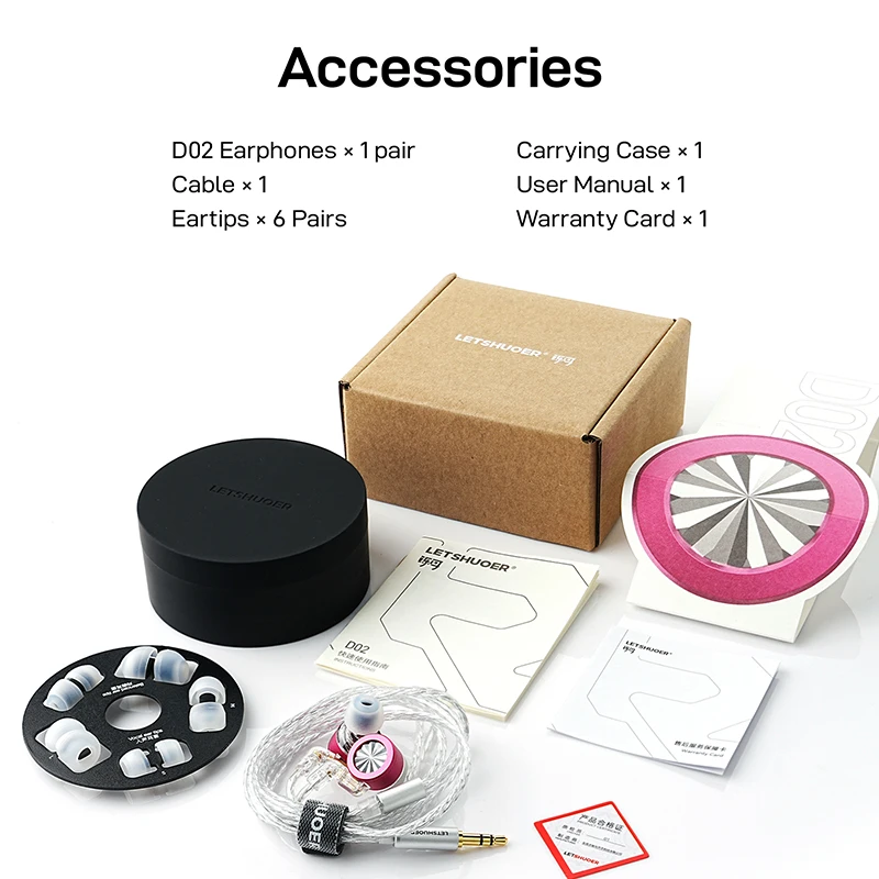 NEUE LETSHUOER D02 In-Ear Kopfhörer 11mm Dynamische Treiber Monitor Kopfhörer Austauschbare Kabel Gaming Ohrhörer