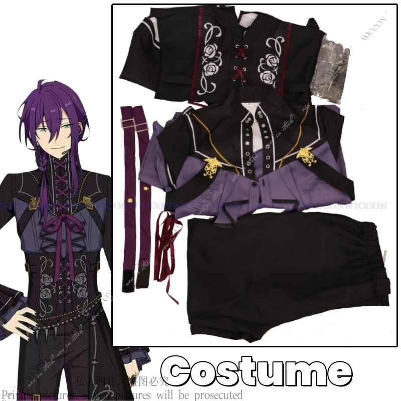 Ayase Mayoi Anime Ensemble Stars 2 Cosplay Costume Men Halloween Carnival Role Play Wig Jacket Pants Belt Accessories Full Suit