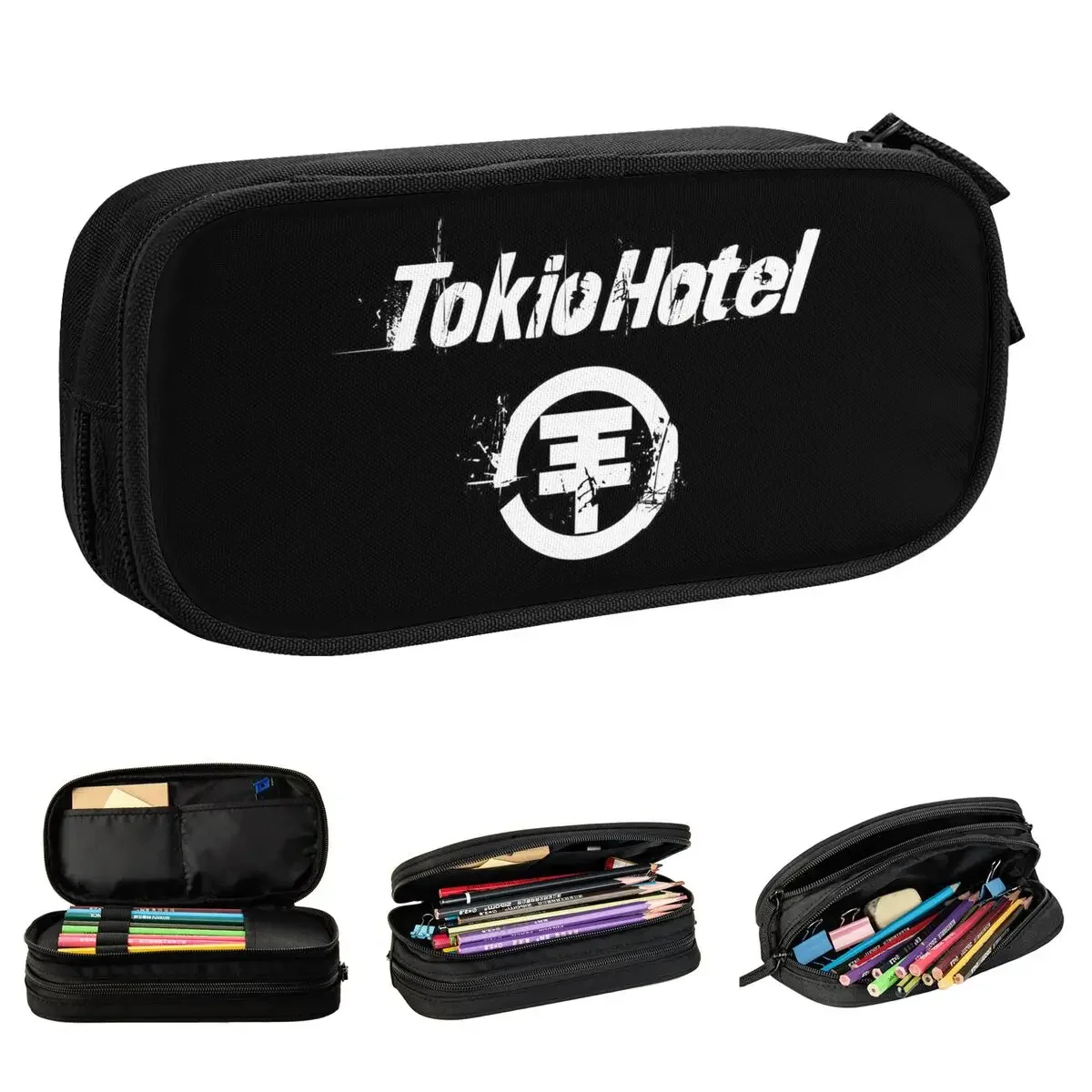 

Tokio Hotel Logo Pencil Case New Rock Pen Bag Student Large Storage School Supplies Gifts Pencil Box