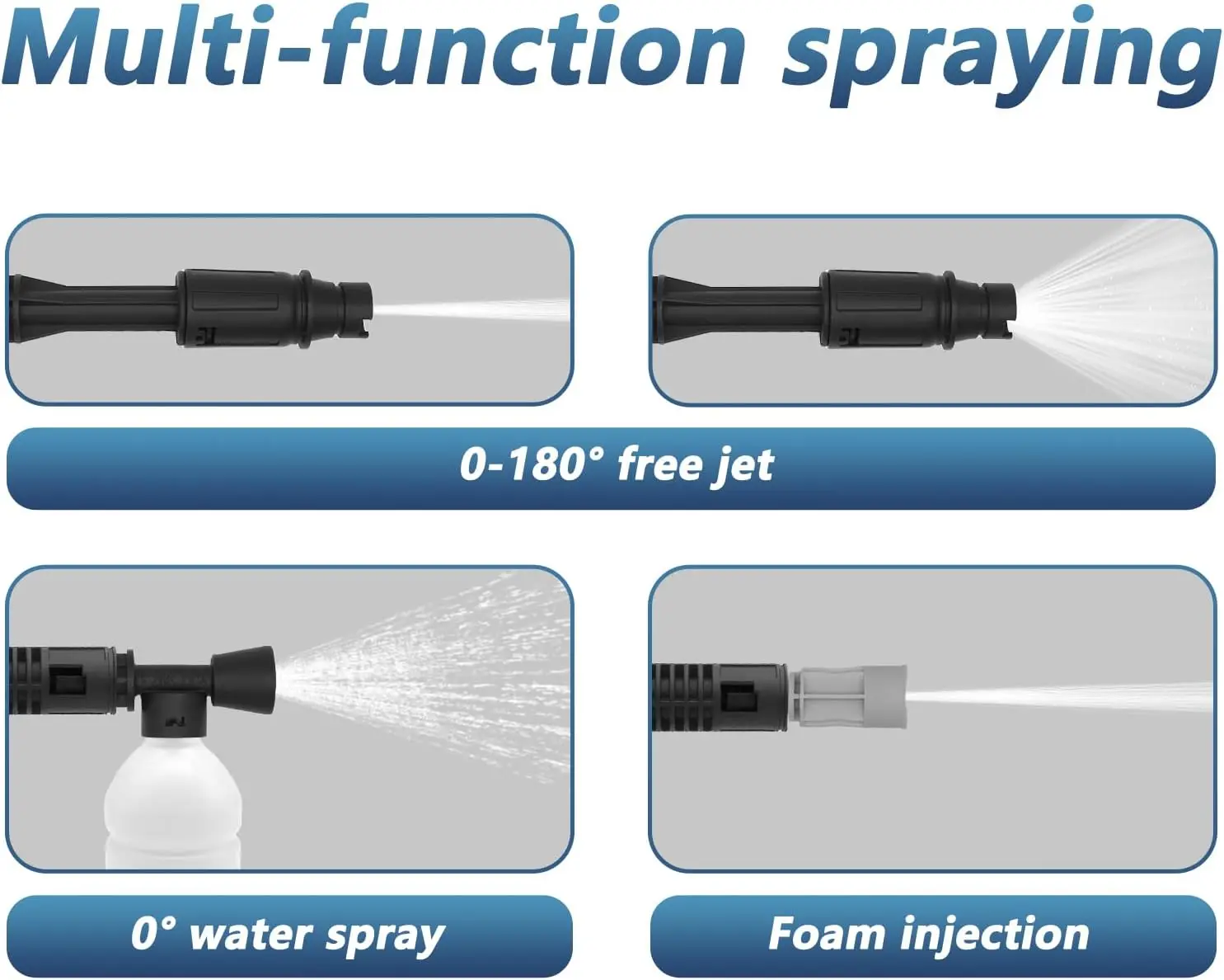 غسالة ضغط لاسلكية، تعمل بالبطارية، خرطوم 5 متر، فوهة قابلة للتعديل، محمولة للسيارة/الحديقة/الأرضية، بطارية 1 × 1.5 أمبير في الساعة