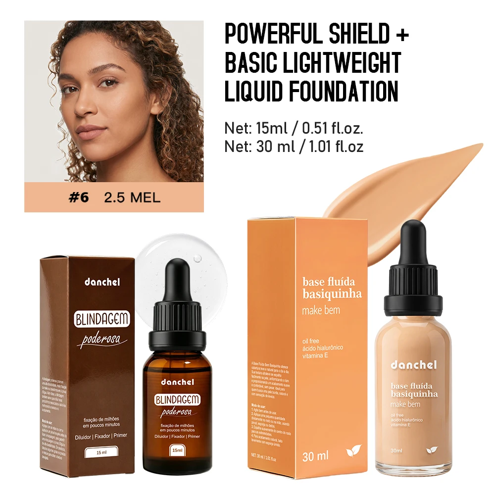 2pcs Primer + Lightweight Foundation Makeup Set Waterproof Long-Lasting Hydrating & Blendable Natural Coverage Woman Makeup Kit