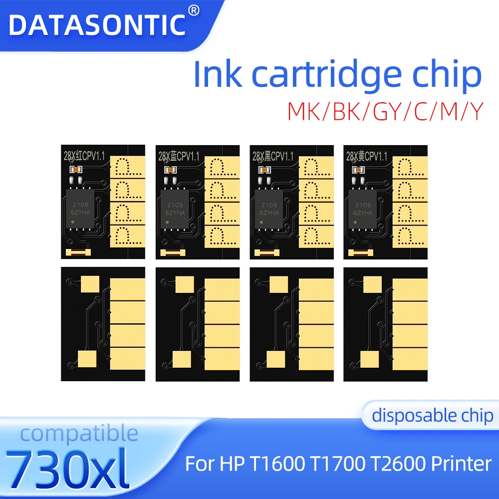 730XL ink cartridge chip suitable for HP 730 ink cartridge chip HP T1600 T1700 T2600 plotter printer ink cartridge counting chip