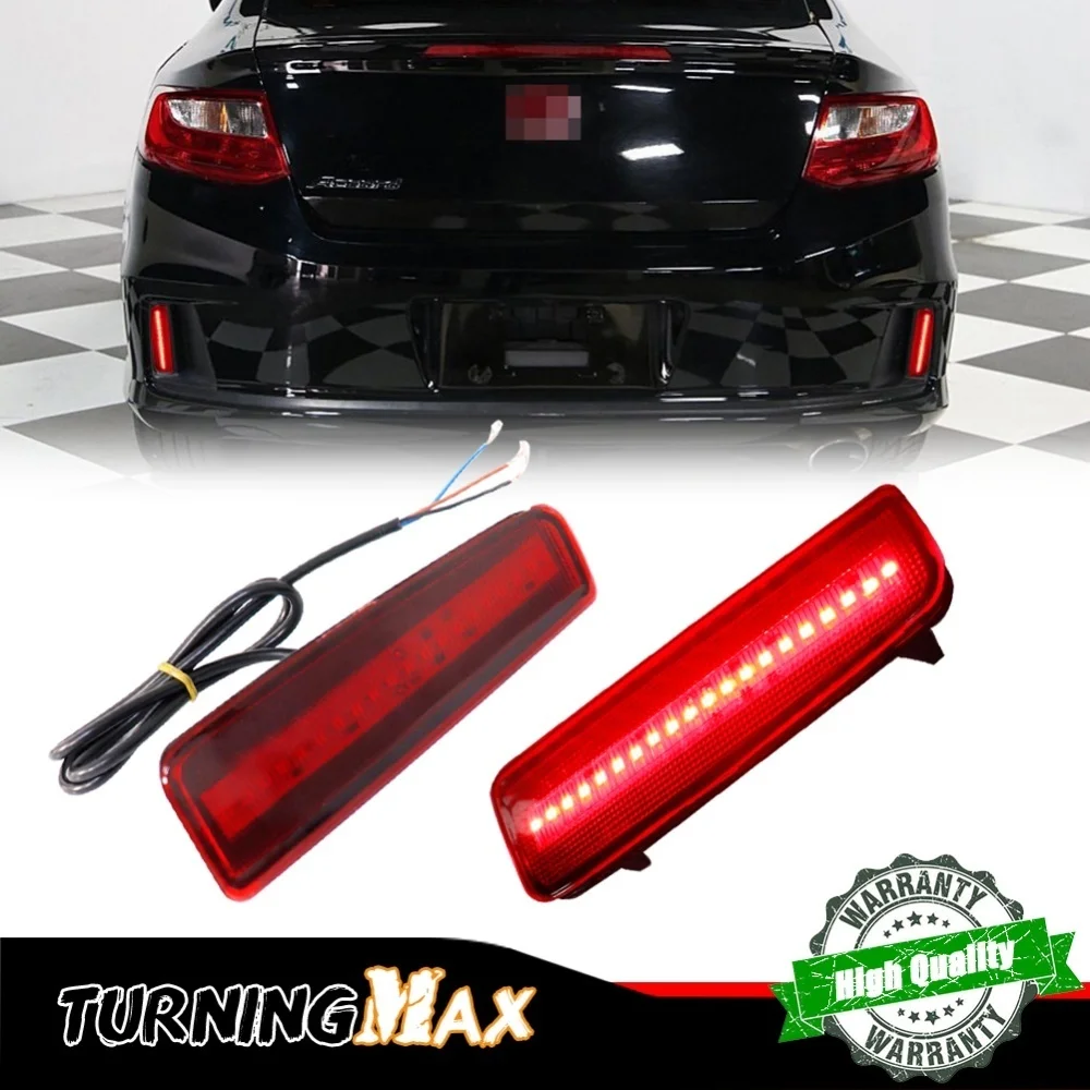 Error Free Red LED Car Rear Bumper Reflector Tail/Brake Light Running Light Rear Fog Light For Honda Accord Coupe 2013 2014 2015