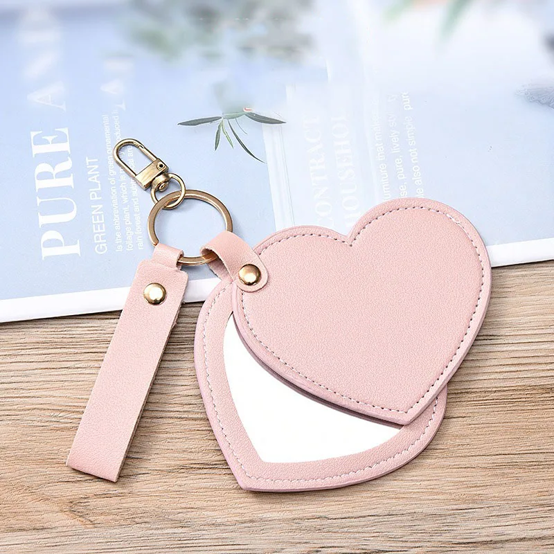 

Pocket Hand Mirrors for Makeup Compact Key Chain Light Makeup Mini Mirror Woman Portable Heart Jeweler Flexible Wallet Mirrors