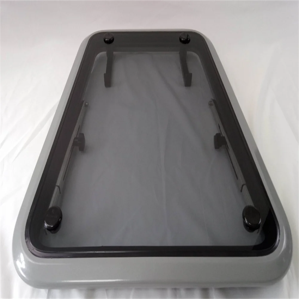 3 أحجام قارب ألومنيوم شبه منحرف فتحة نافذة كوة 6 مللي متر نافذة مربعة سميكة الزجاج المقسى مع ربطة عنق قابلة للتعديل للكلاب #5