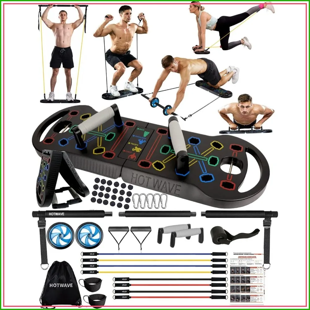 Push Up Board Portable 20 in 1 Foldable Push Up Bar Home Gym Strength Training
