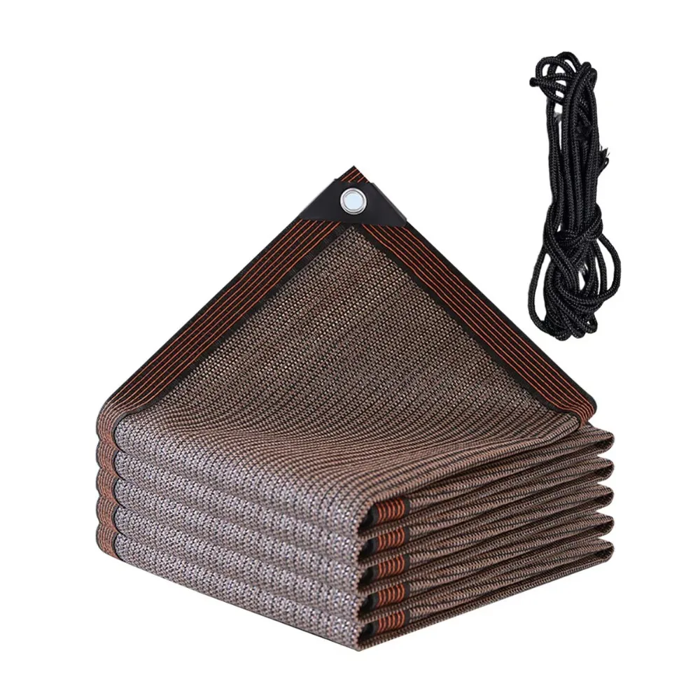 

High Quality Coffee Shadow Mesh Encrypted Thickened 3x5m Awning Cloth Edge Pack Corner Shading Sail Cover Outdoor Decoration