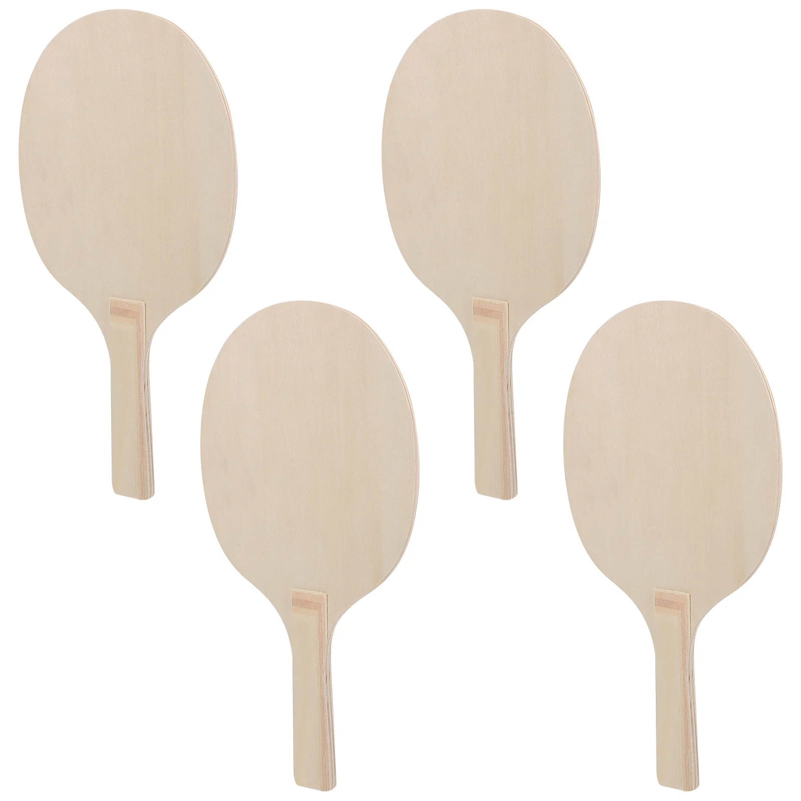 4 Pcs Badminton Racket Wood Paddles Outdoor Beach Rackets Racquets for Ball Wooden Pong Practical