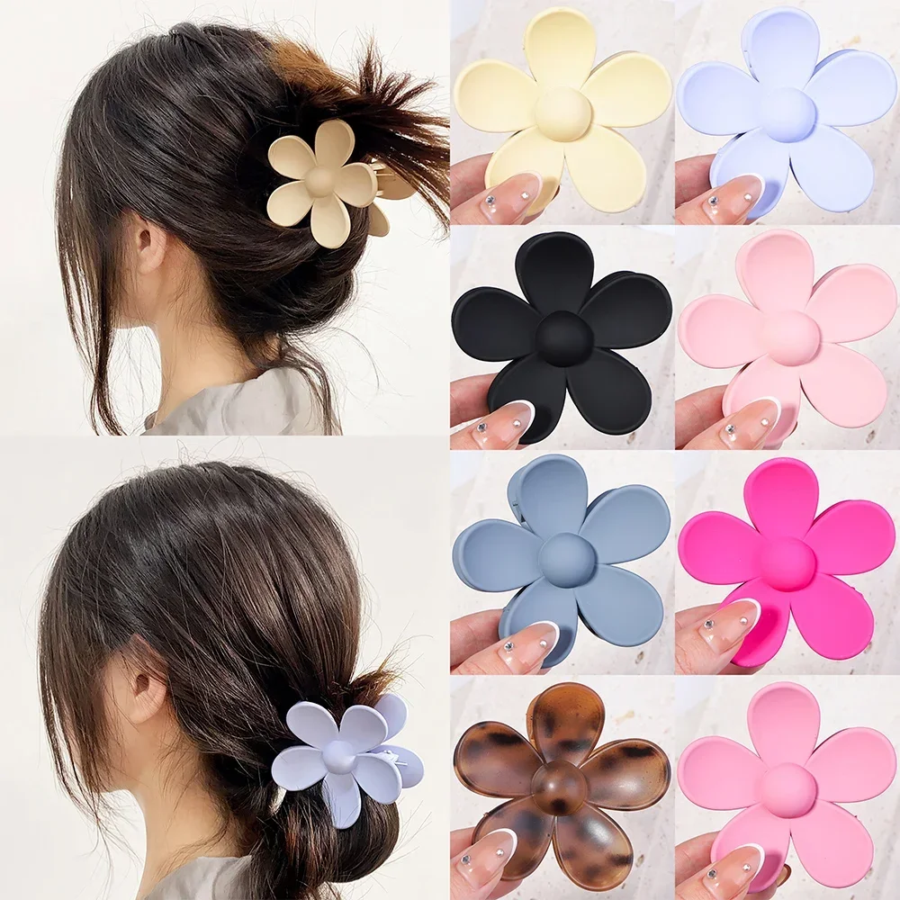 Korea Flower Shape Hair Claw Clip for Women Girls Barrette Crab Hair Claws Ponytail Hairpins Bath Barrette Headwear Accessories