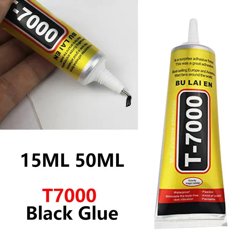 T7000 Black Contact DIY Glue Repair Adhesive With Precision Applicator Tip, Phone Screen Repair Agent, 15ML 50ML glue adhesive