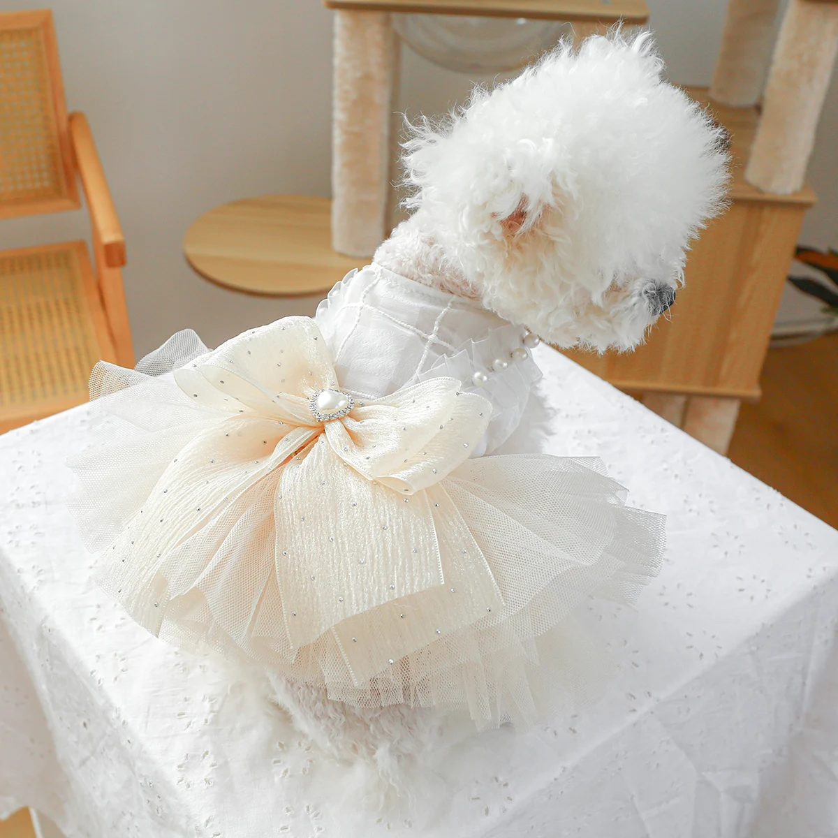 1PC Pet Clothing Dog Summer Cat Sisi Princess White Wedding Dress Princess Dress Suitable for Small and Medium sized Dogs