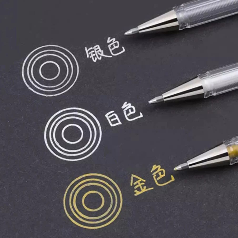 3pcs Japan Pentel Highlight Gel Pens Hybrid K108 0.8mm Metallic Pearlescent Ink Hand Journal Greeting Card Pen Art Supplies