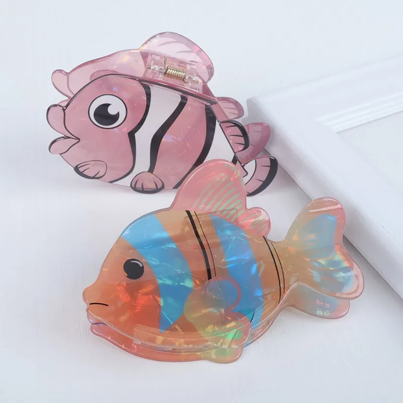 Nuova serie Marine Life Fermagli per capelli alla moda Simpatico pesce clown Artiglio per capelli Ragazza di fascia alta Regalo Clip per granchio Accessori per capelli femminili