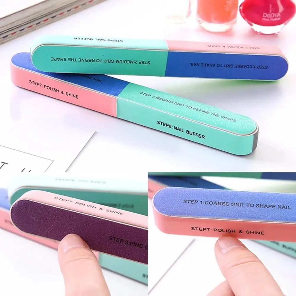  1Pc Professional Nail Polishing File Creative Printing Nail Sponge Files Buffer Block Double Side Buffing Gel Nail Polish Mani
